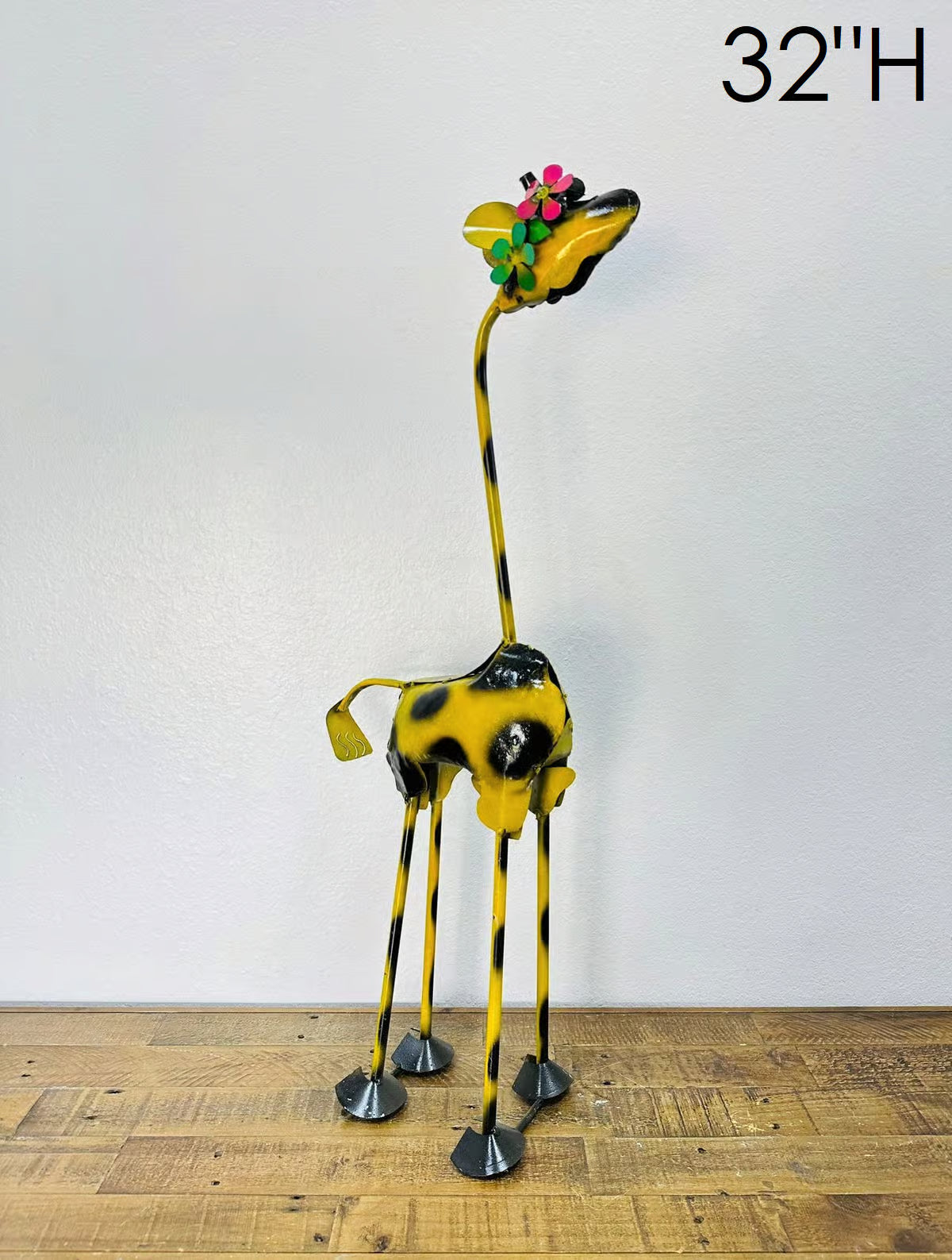 32" Giraffe with Crown of Flowers