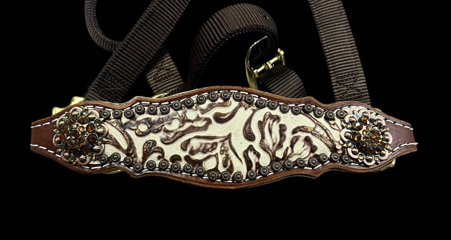 Latte cowboy tooled on medium leather