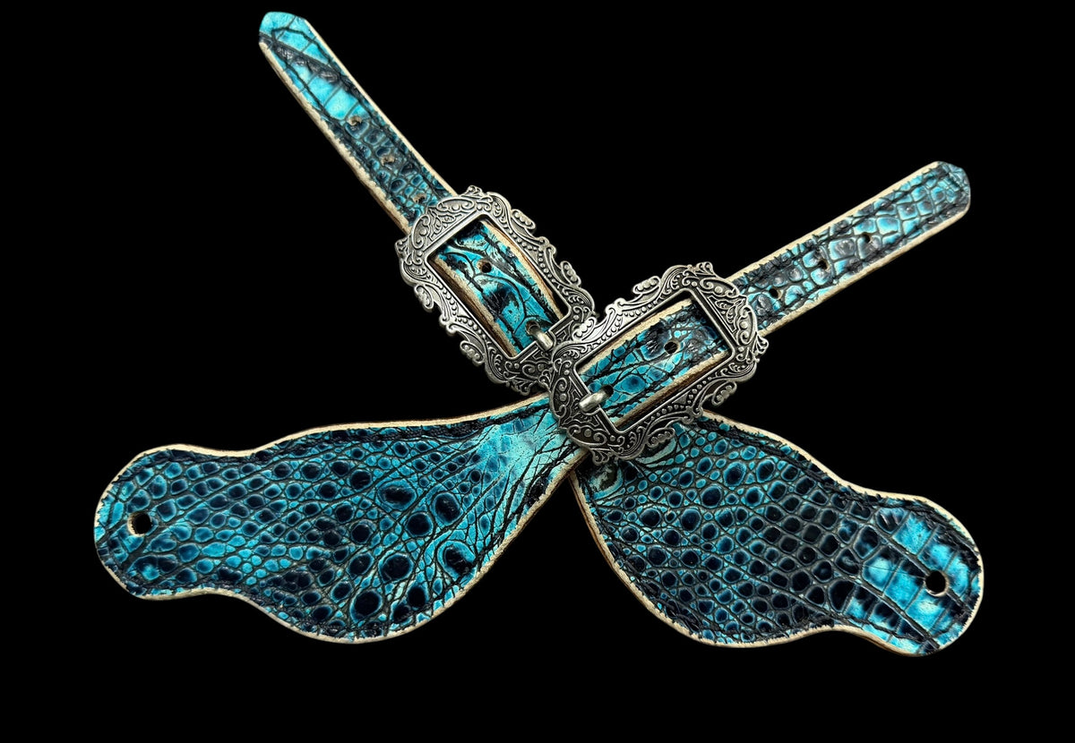 Sea turquoise gator on medium leather