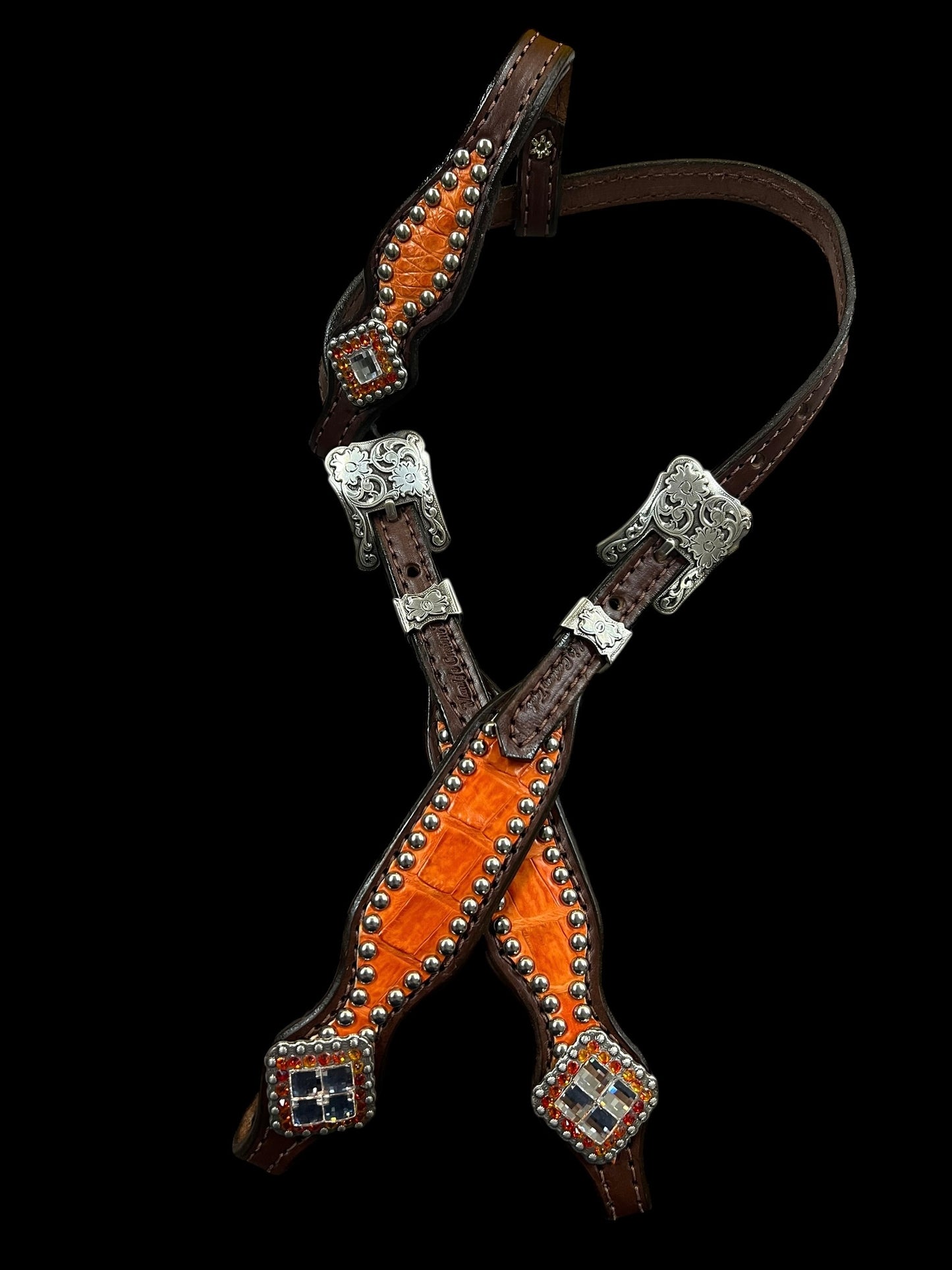 Genuine Orange alligator Tack set