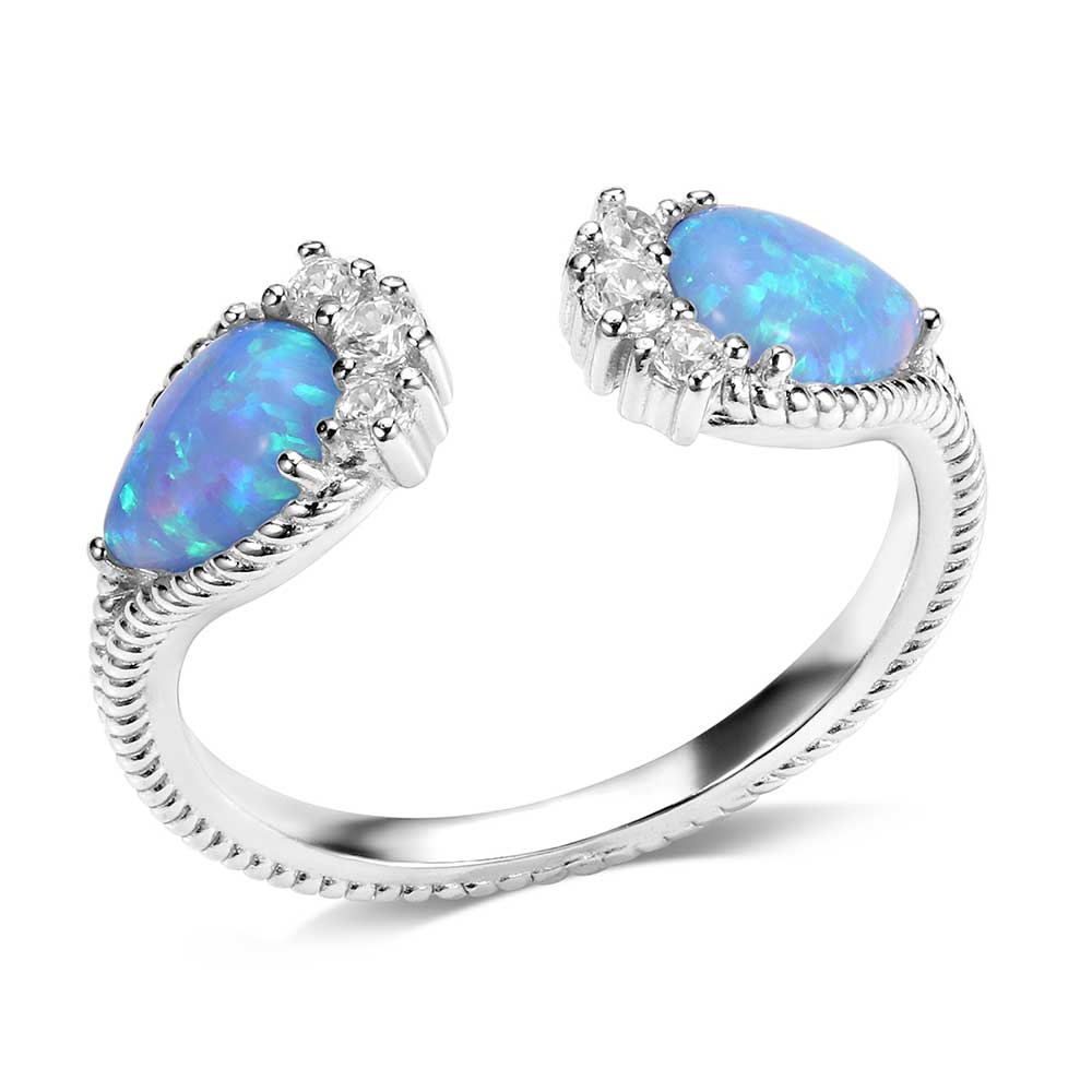 Blue Opal Flare Ring