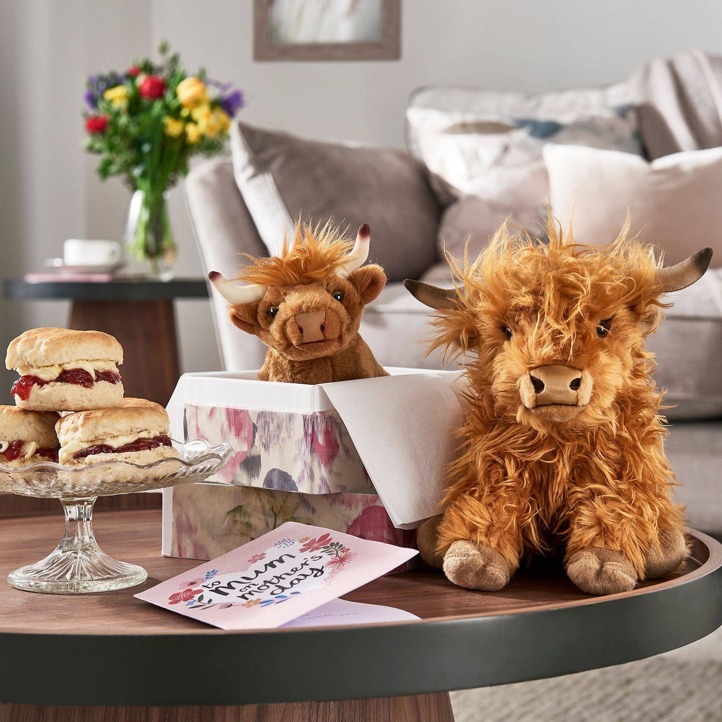 Living Nature Highland Cow Large Plush Stuffed Animal Toy