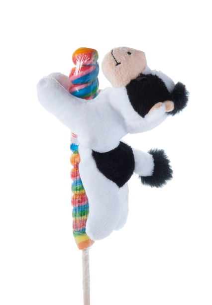 8" (17cm) Lollyplush Cow  w/ 14" Rainbow Lollipop