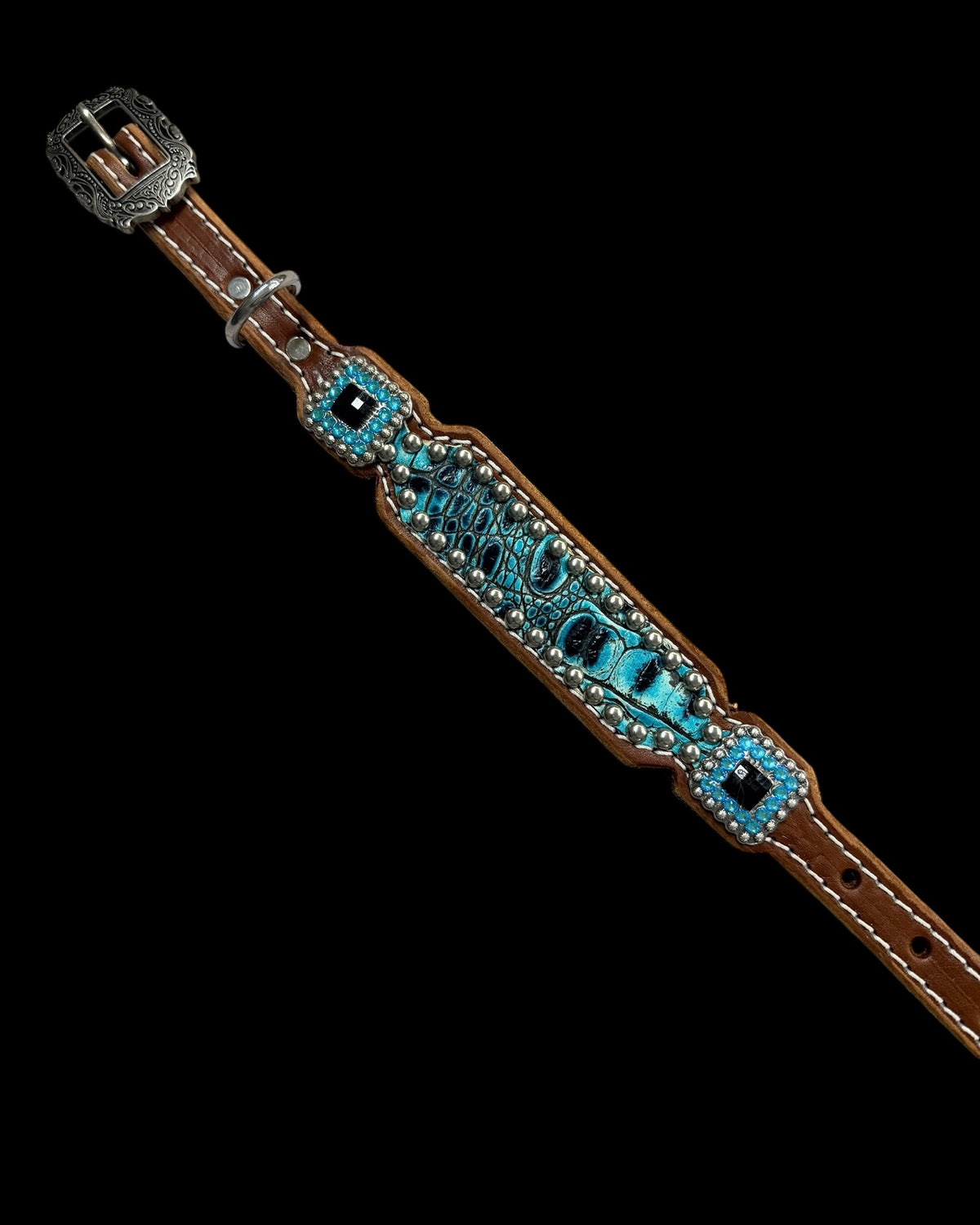 Sea turquoise gator  on medium leather