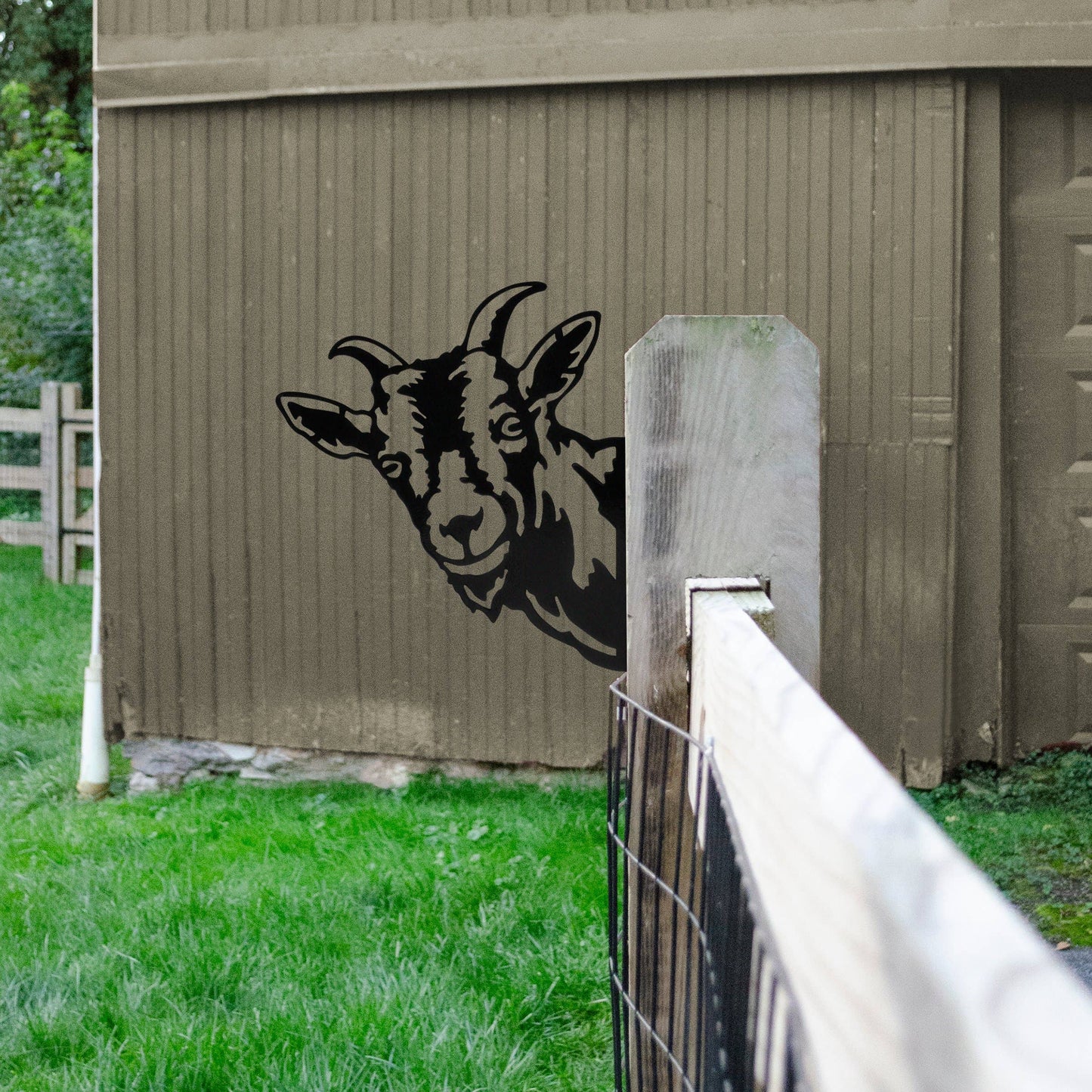 Outdoor Metal Goat Decor