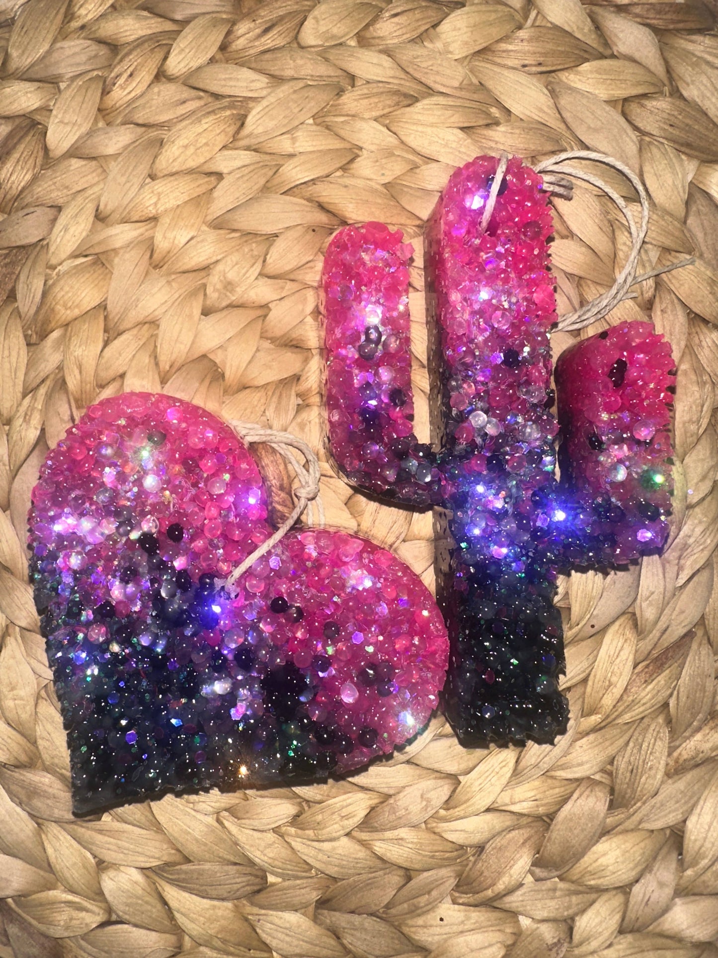 Strawberry Leather Freshie: Ombre Heart