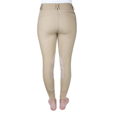 EQUINE COUTURE CHARLOTTE SUEDE KNEE PATCH BREECH SAFARI (TAN)