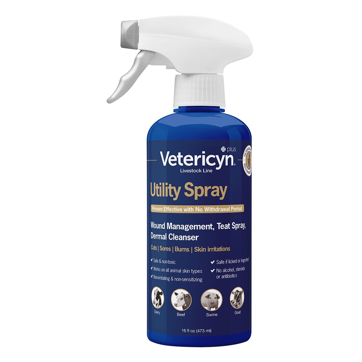 Vetericyn Plus Utility Spray Wound Management, Teat Spray and Dermal Cleanser