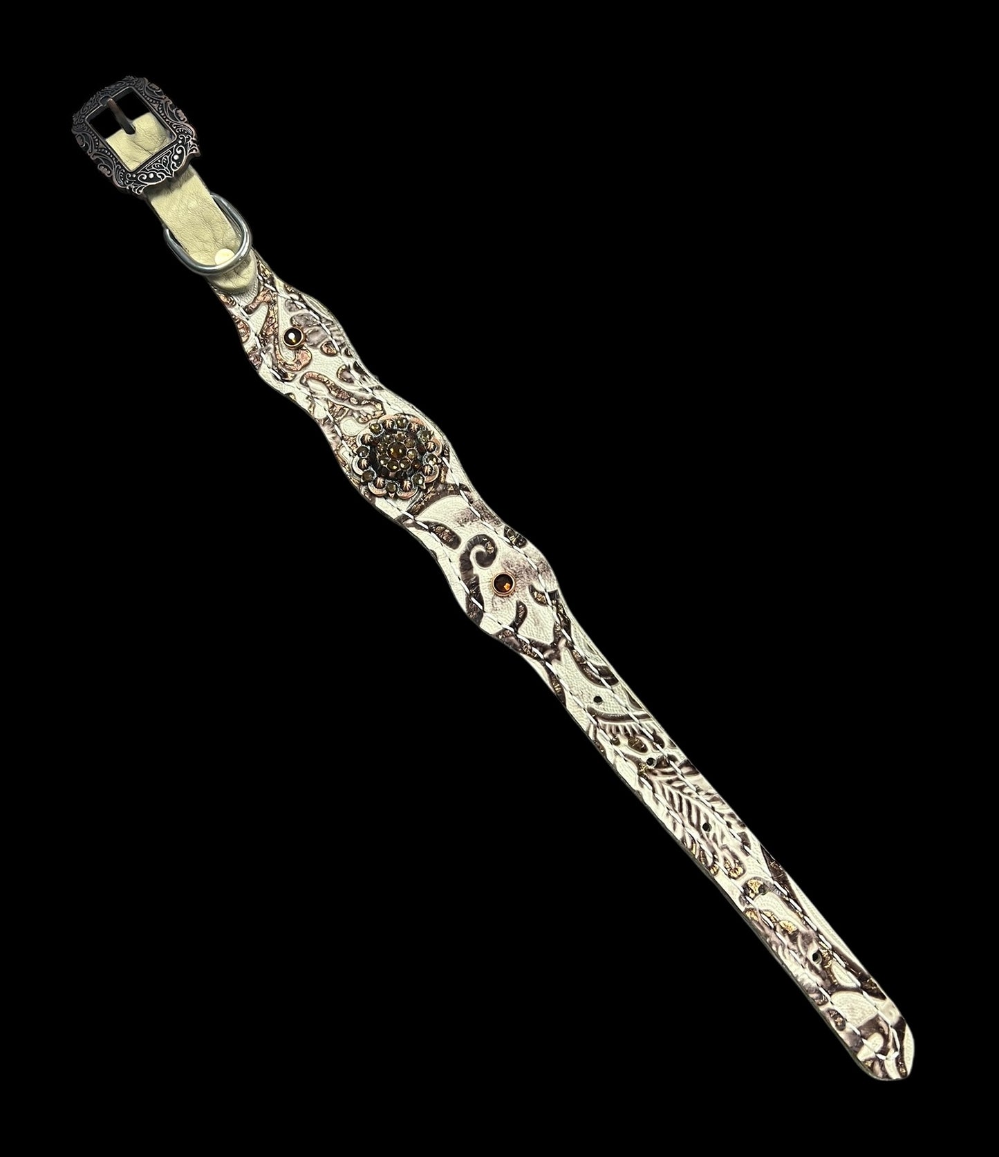 Latte cowboy tooled on medium leather