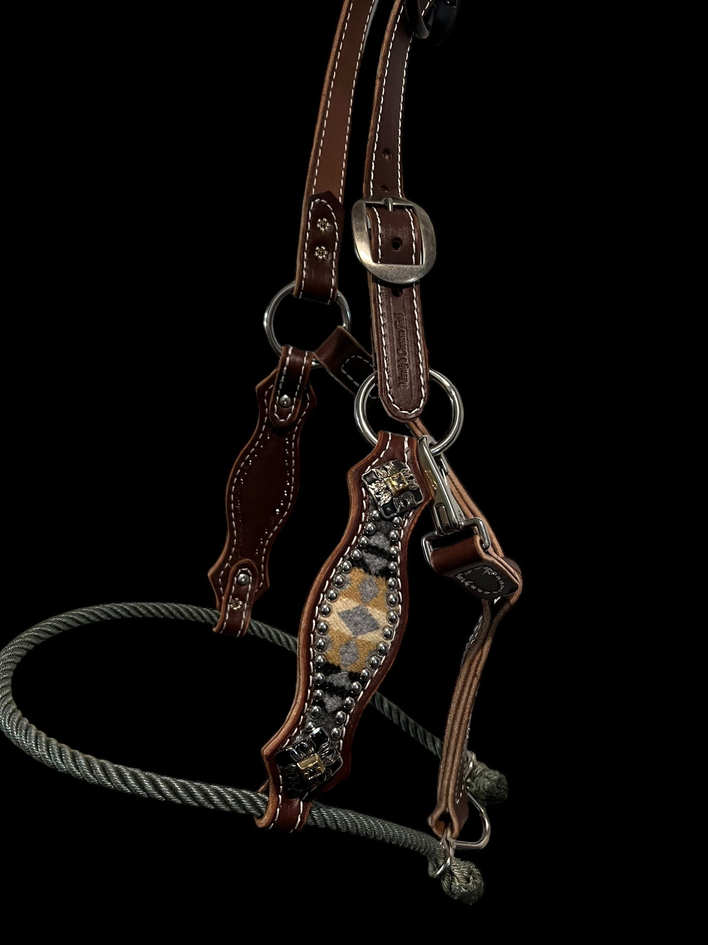 Lariat noseband all leather halter