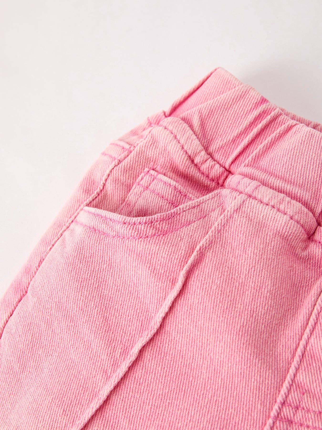 Pink Flared Elastic Jeans Denim pan