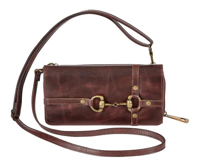 AWST INT'L SNAFFLE BIT LEATHER CROSS BODY WALLET