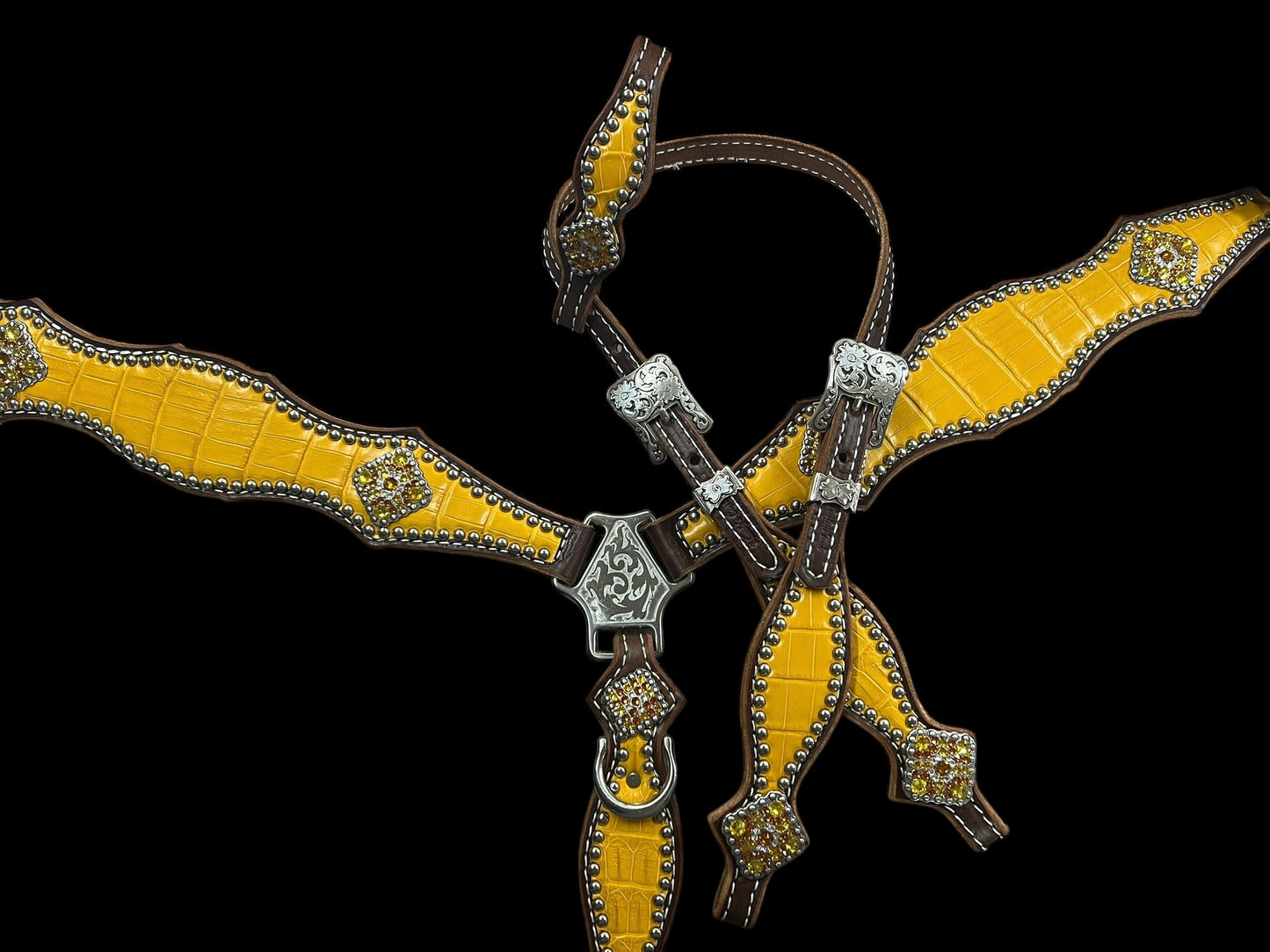 Genuine Yellow Alligator Tack set