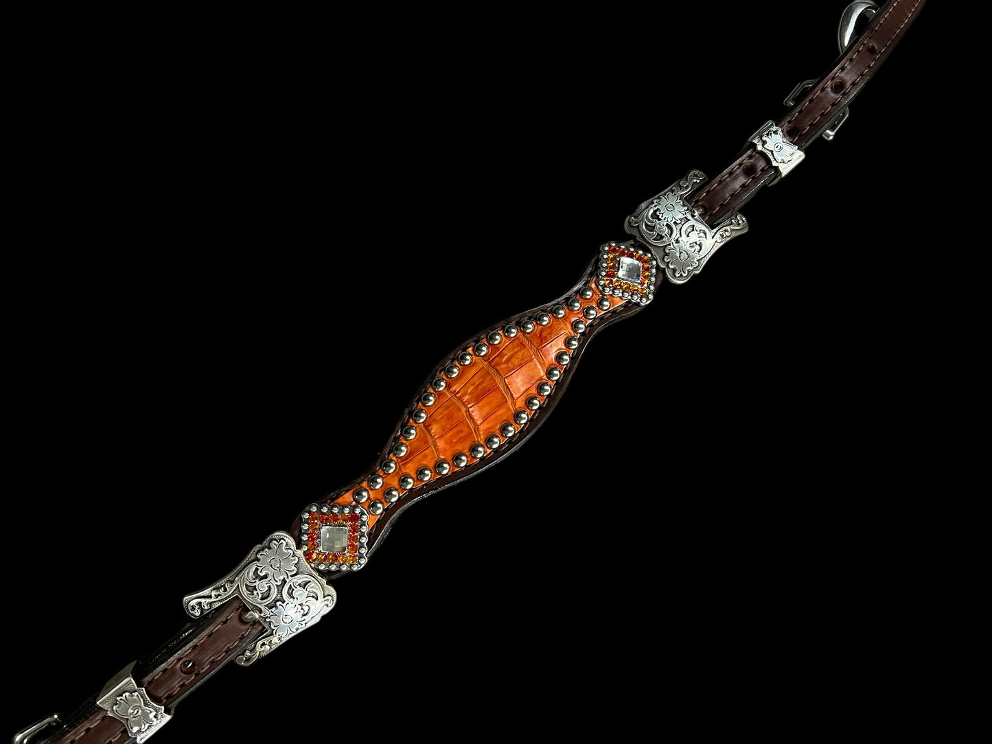 Genuine Orange alligator Tack set