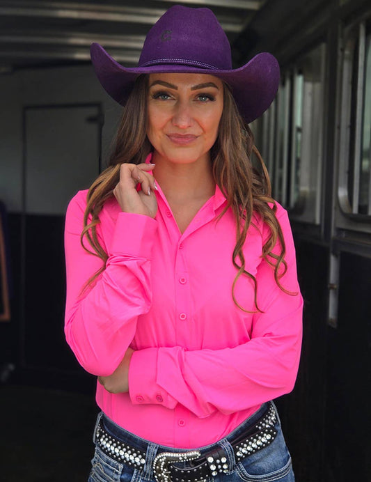 Pullover Button Up (Hot Pink Breathe Lightweight Stretch)