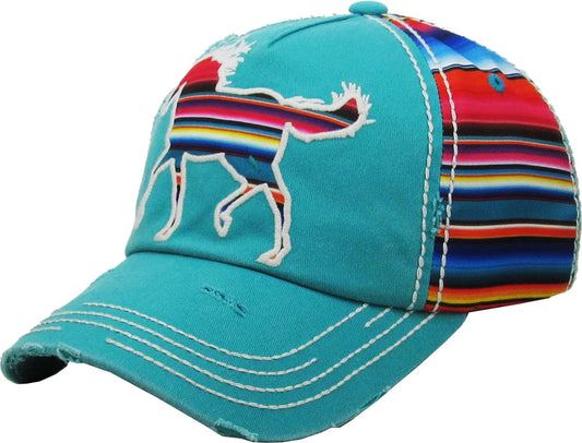 SERAPE HORSE WASHED VINTAGE CAP TURQUOISE