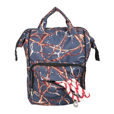 AWST INT'L LILA SNAFFLE BIT BRIDLES BACKPACK AND LAPTOP CASE- NAVY