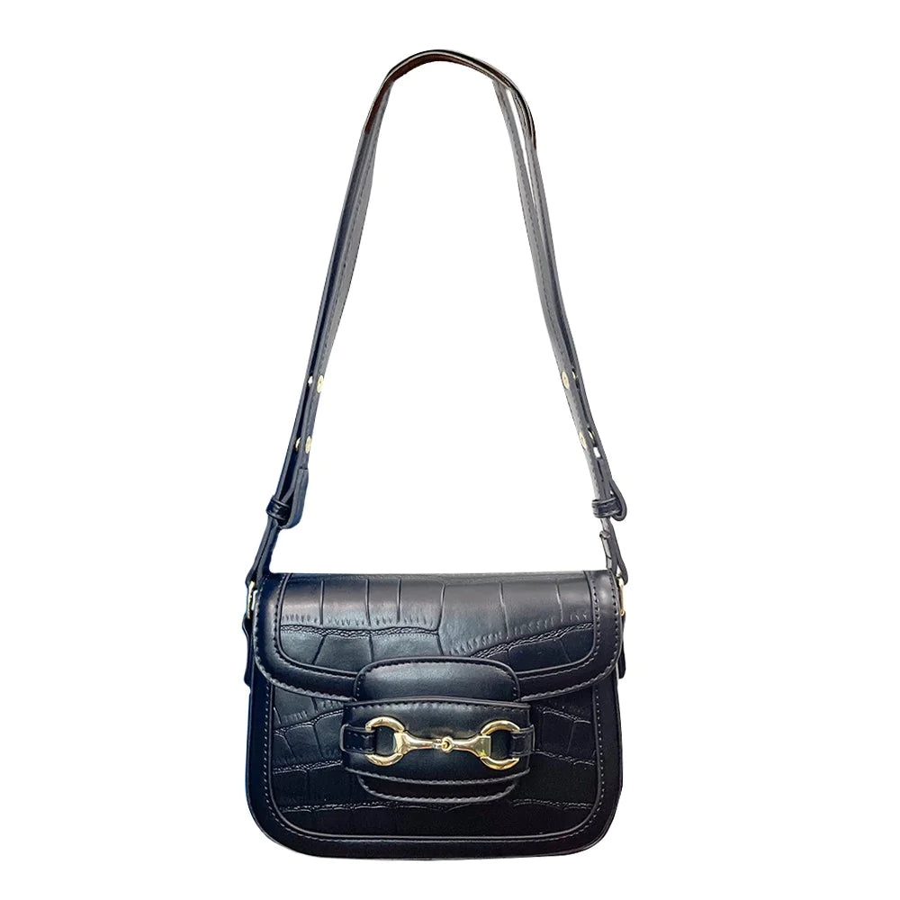 SNAFFLE BIT SHOULDER BAG BLACK