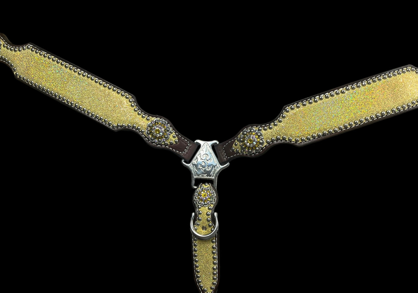 Sunshine Sparkle on Walnut leather