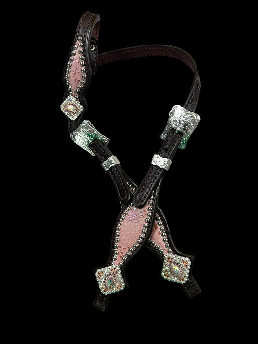 Pink mystic on dark leather