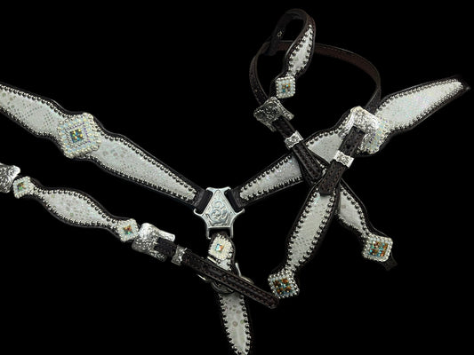 White mystic  on dark leather