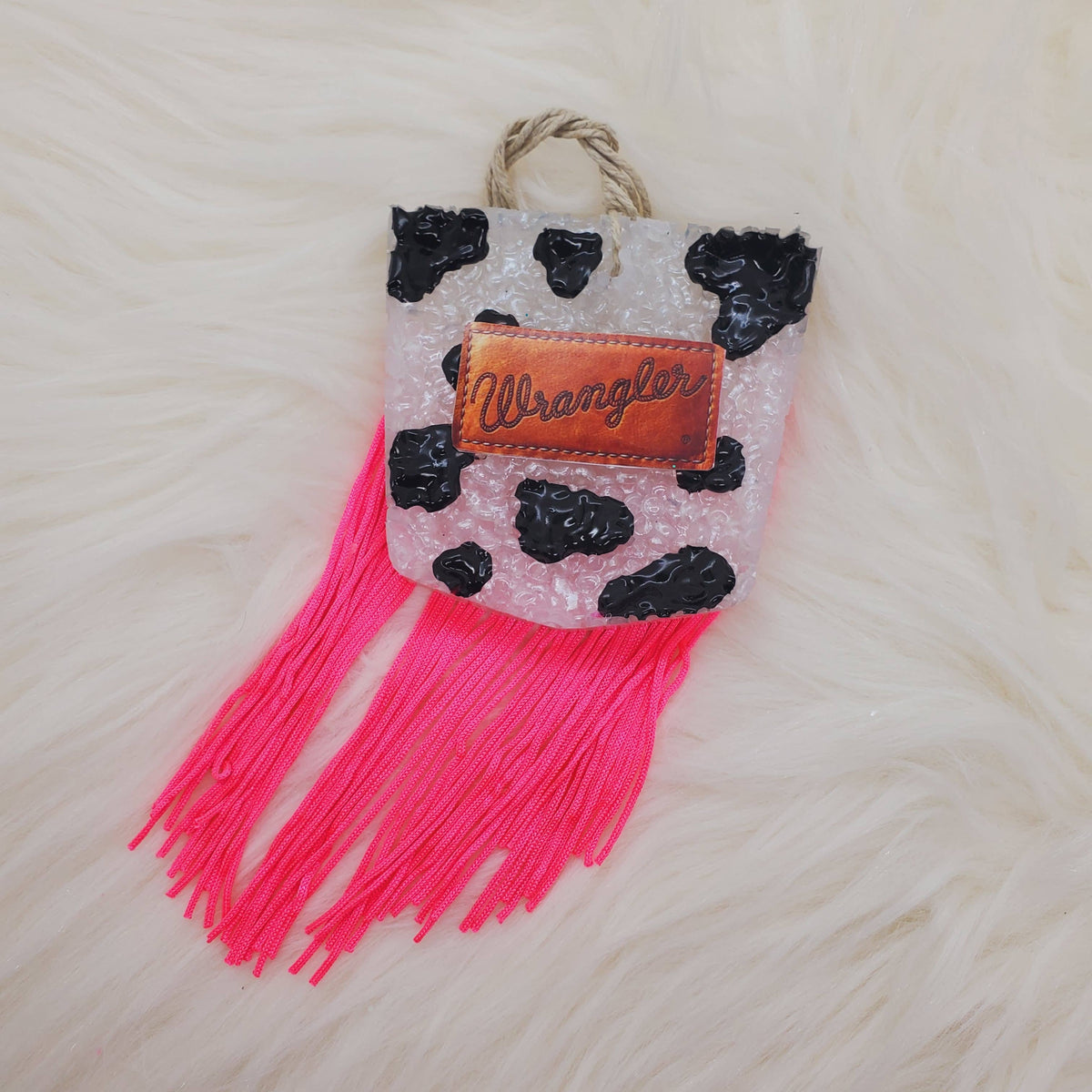 Cow Print Pocket: Leather & Lace