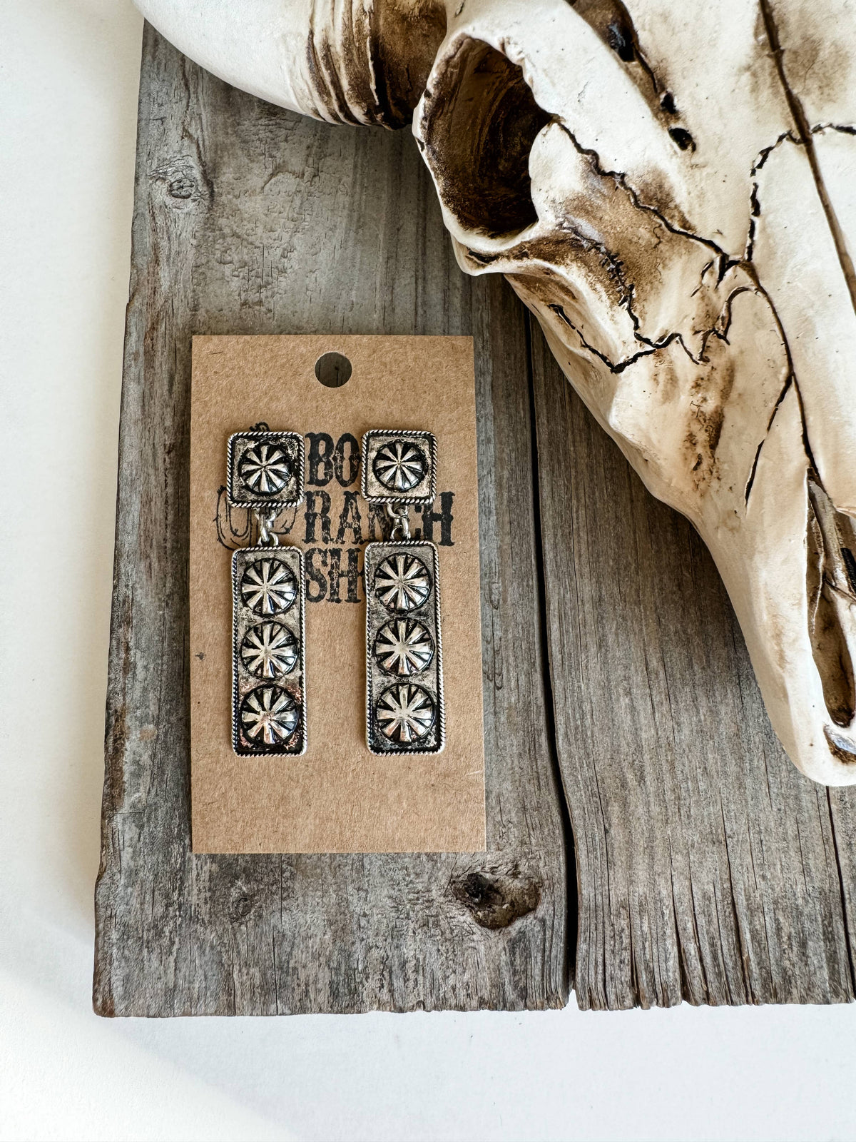 Western Bar Texture Earrings