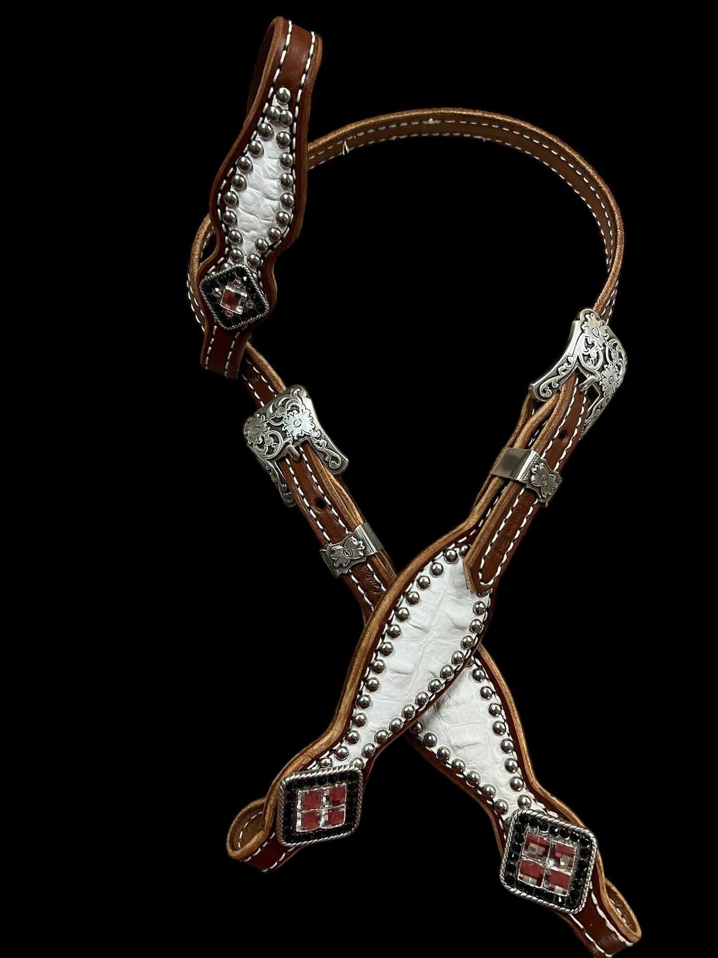 White gator on medium  leather