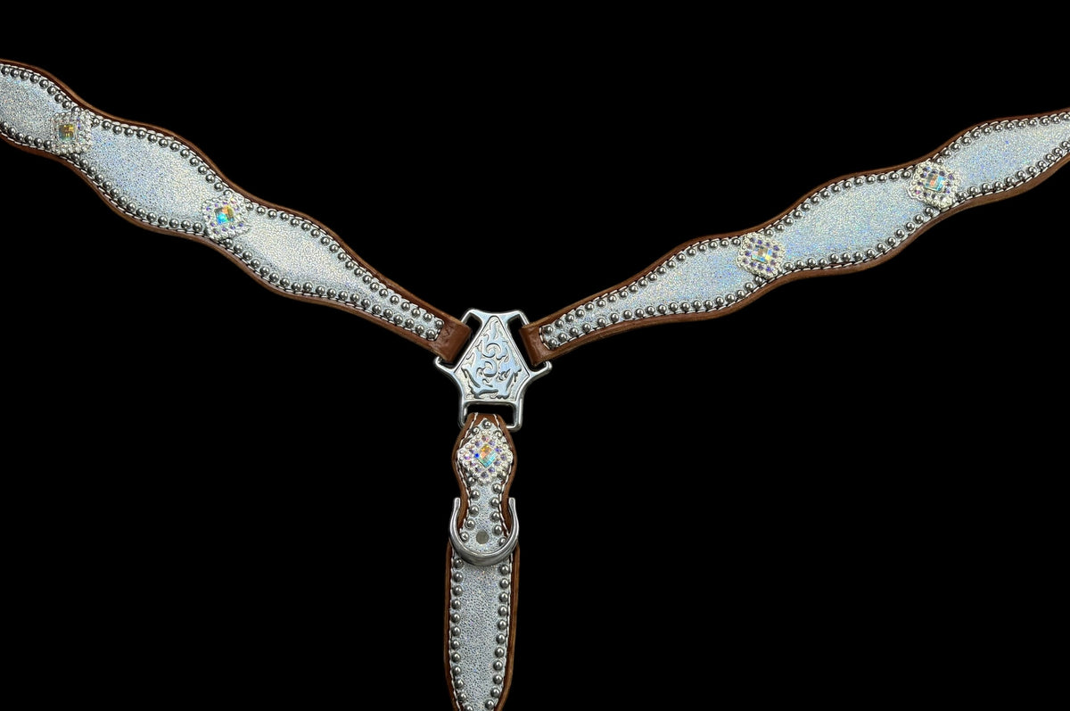 Silver ice on medium leather
