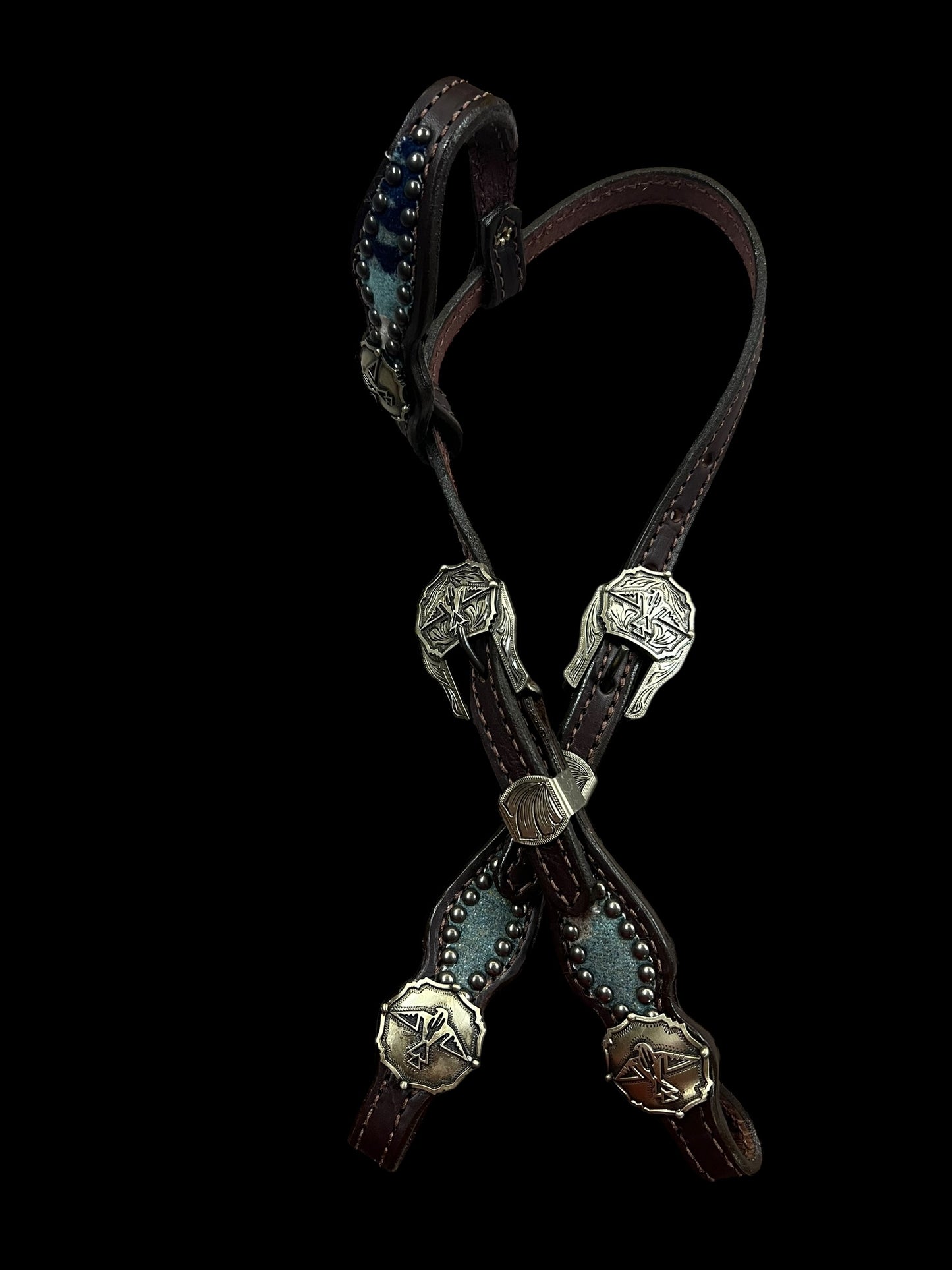 Rancho Arroyo Blue Pendleton® on dark leather