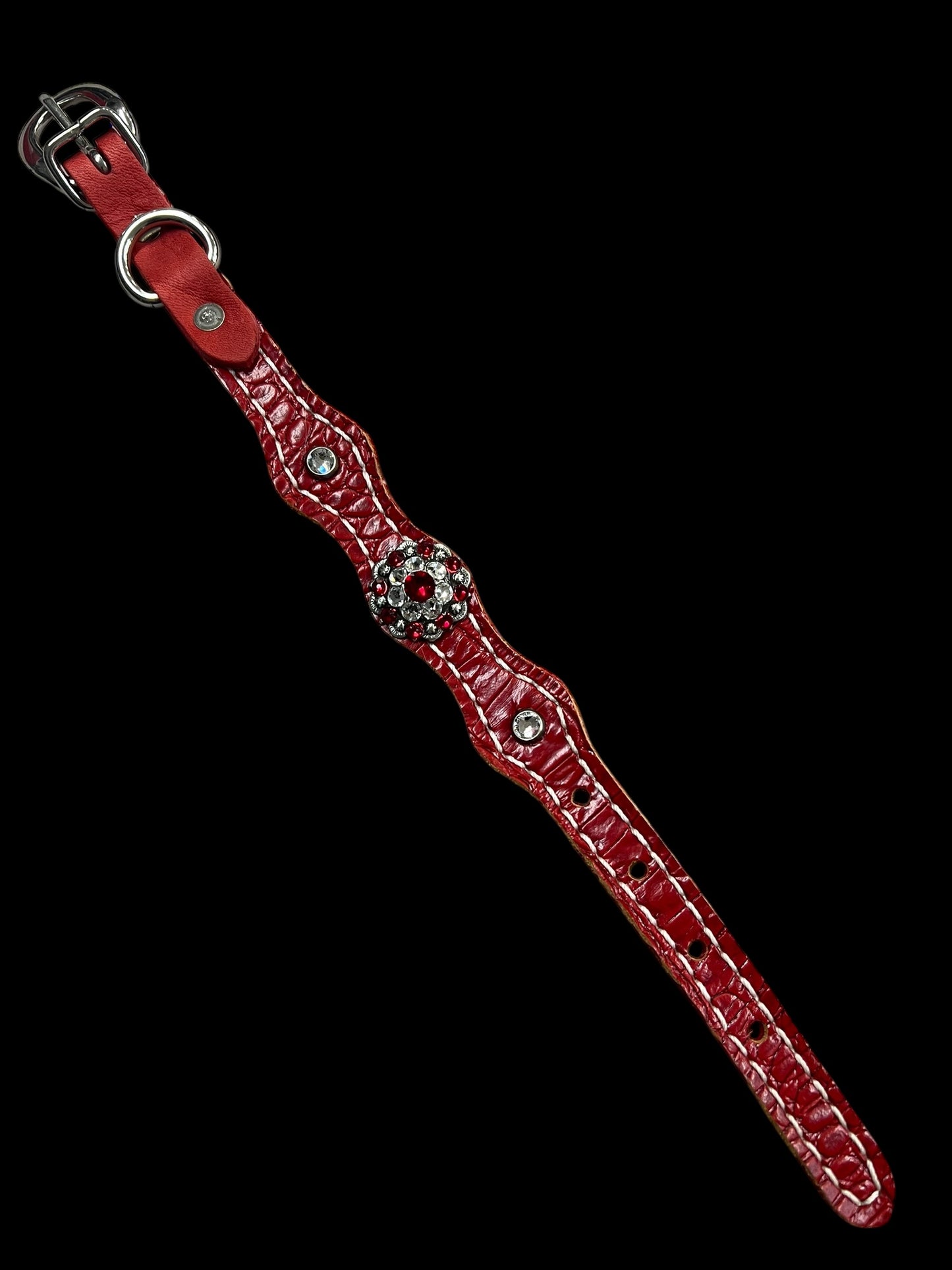 red gator on medium leather