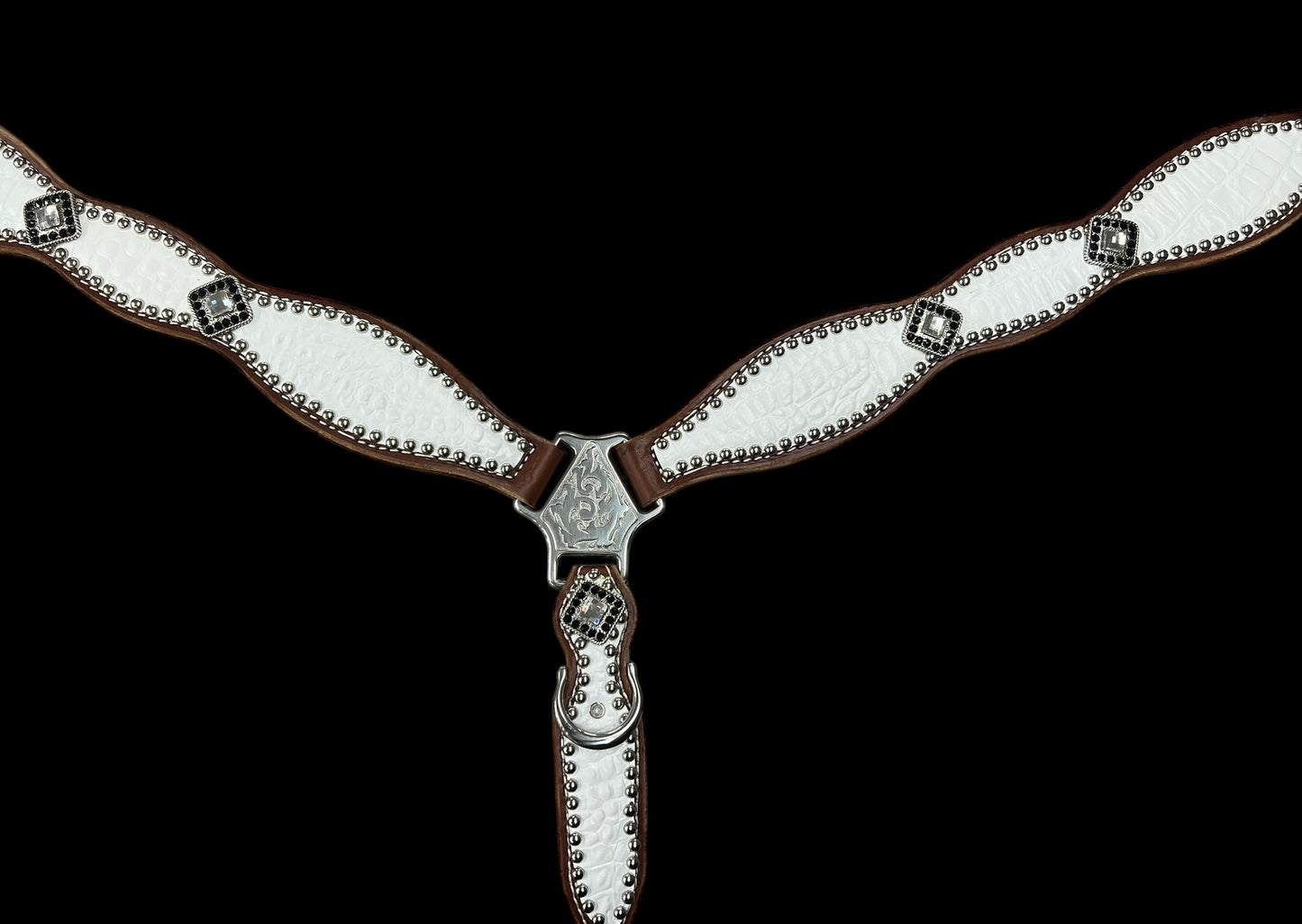 White gator on medium  leather