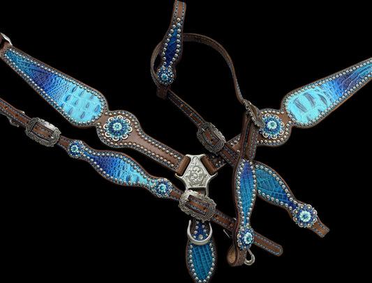 All of the Blues Gator on Walnut leather