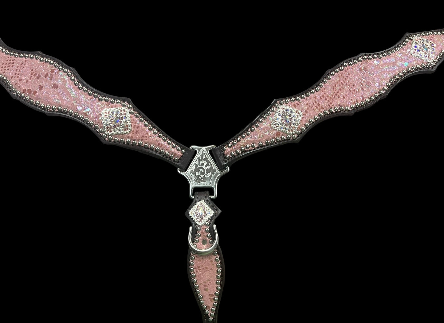 Pink mystic on dark leather