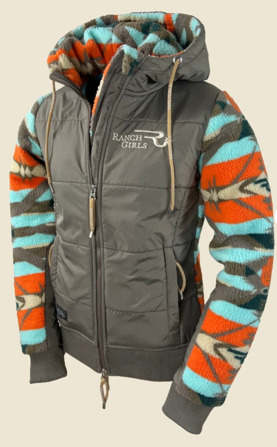 Women Sherpa Pro Shield Jacket "CHARLEE" sky blue flame orange