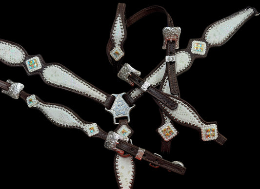 White mystic  on dark leather