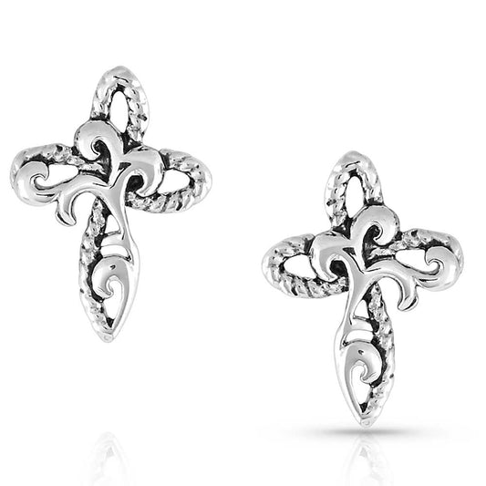 Hold Steady Faith Cross Earrings