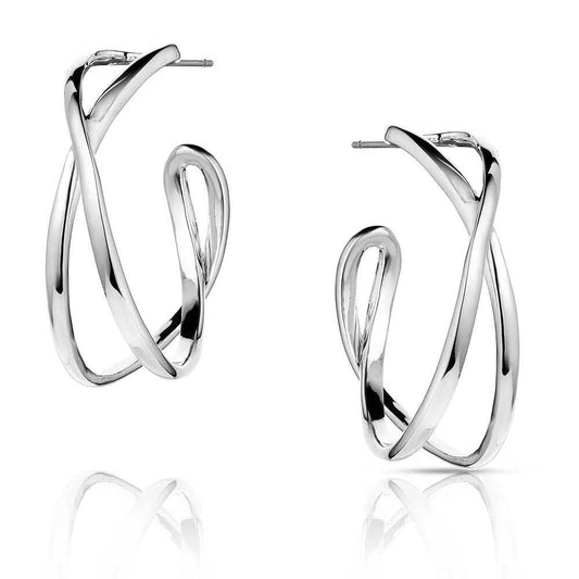 Daring Crossed Hoop Earrings