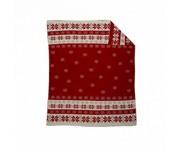 SNOWFLAKES & POINSETTIAS GALORE THROW