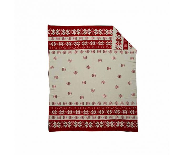 SNOWFLAKES & POINSETTIAS GALORE THROW