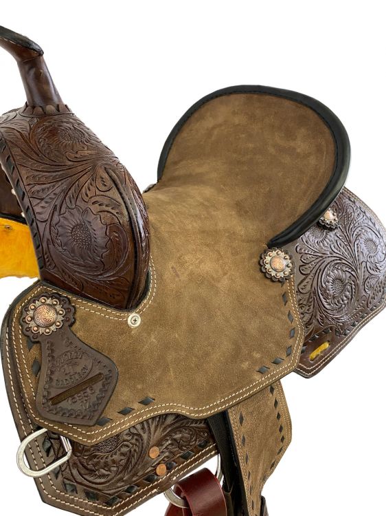 13 " Double T Youth Hard Seat Barrel style saddle