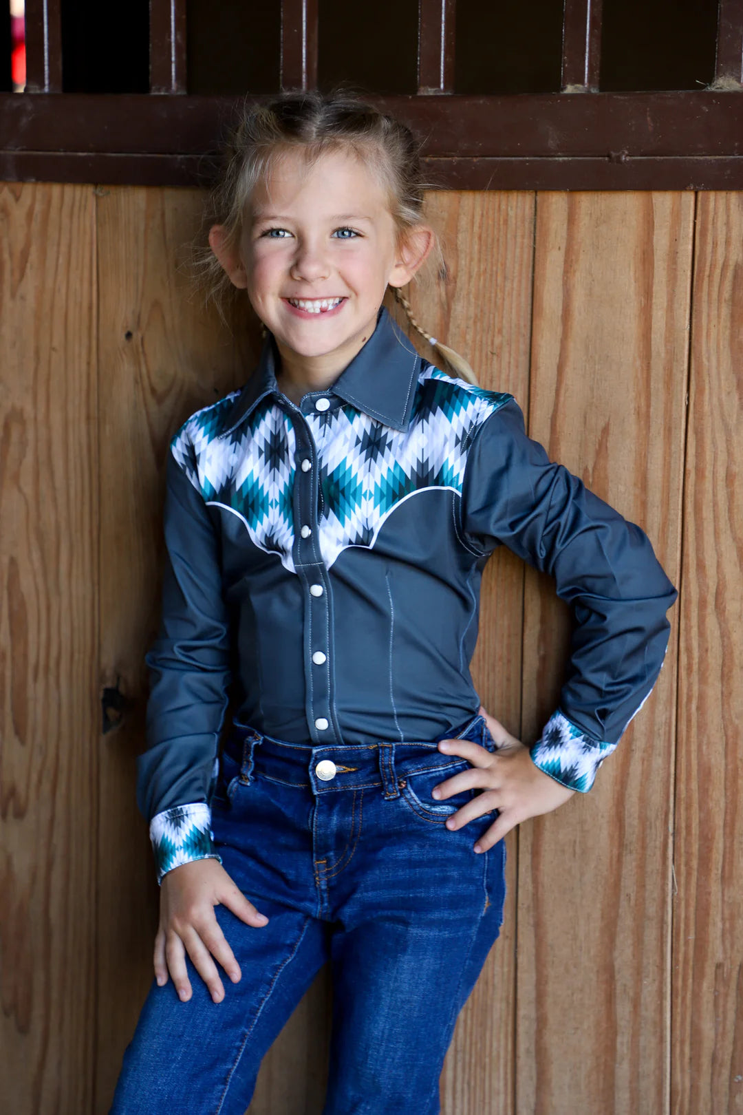 Ranch Dressin*YOUTH* BRAYDEN PERFORMANCE RODEO SHIRT