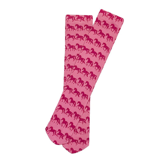 AWST INT'L LADIES LILA FROLICKING HORSES SOCKS