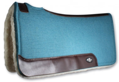 Professionals Choice Comfort-Fit Wool Saddle Pad with Merino Fleece Bottom - 1 1/4 inch