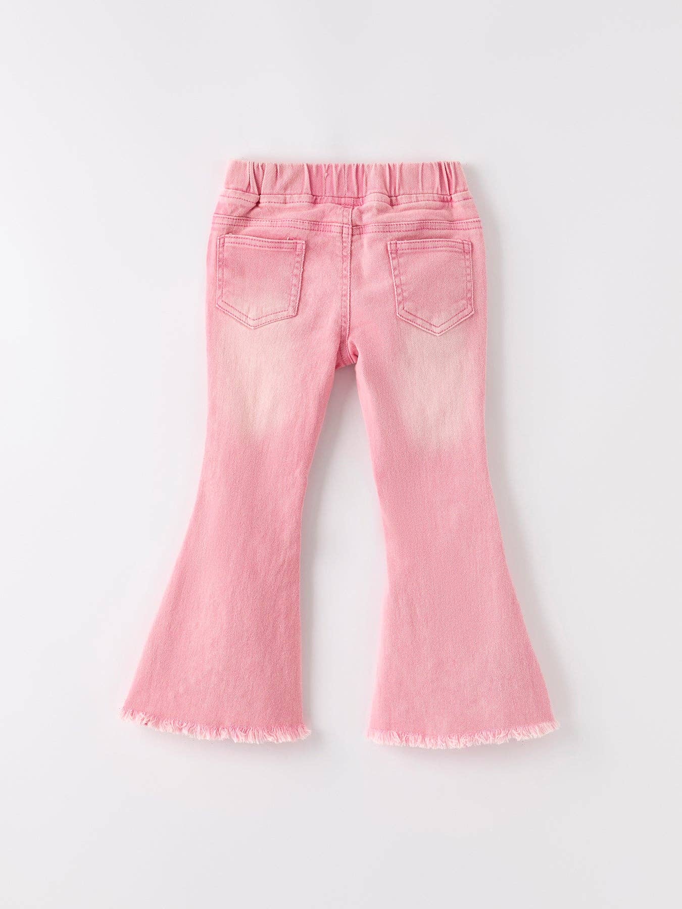Pink Flared Elastic Jeans Denim pan