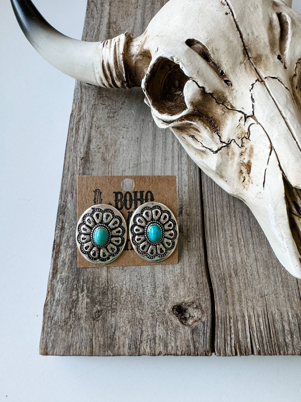 Western Stone Stud Earrings