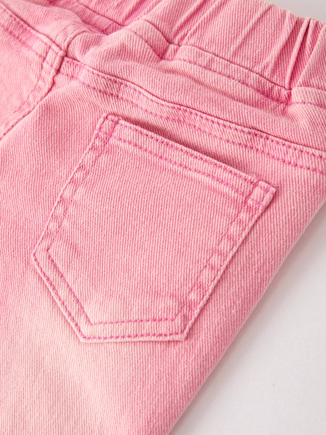 Pink Flared Elastic Jeans Denim pan