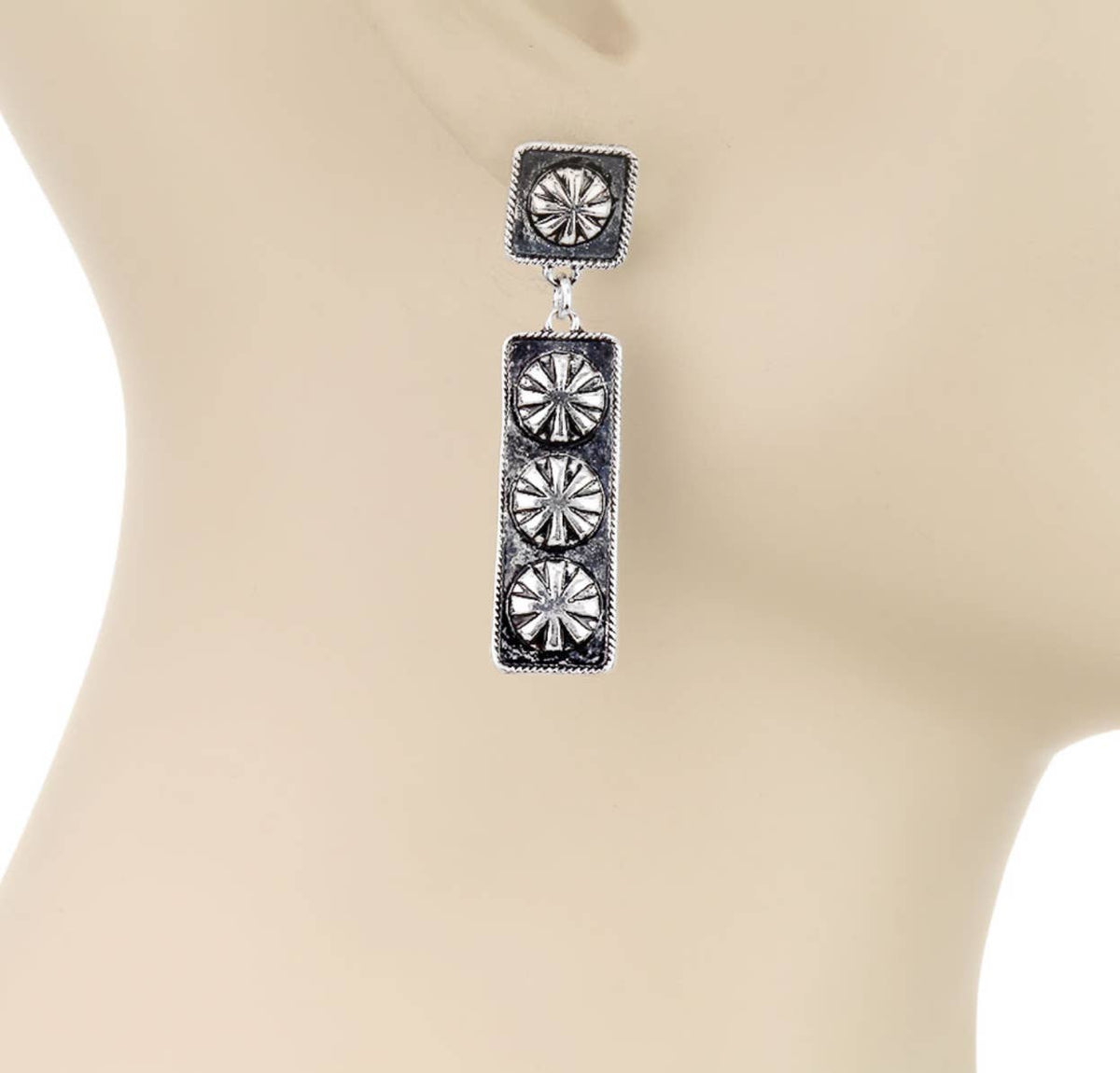 Western Bar Texture Earrings