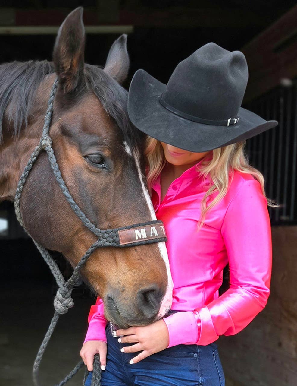 Pullover Button Up (Hot Pink Satin Lightweight Stretch)