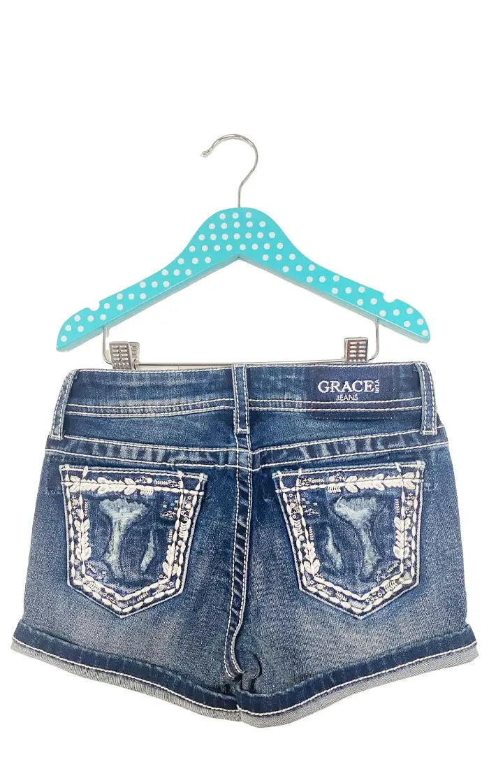 Border Stitches Detail Girl Shorts| GH-51803